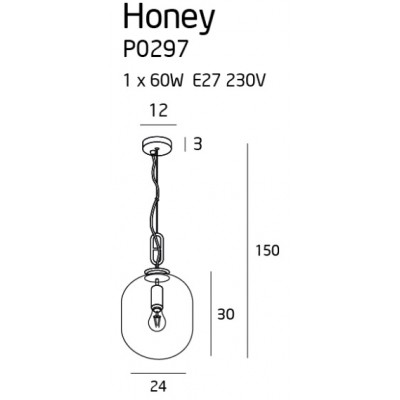Honey Smoky lampa wisząca P0296 MaxLight