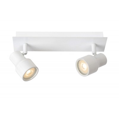 SIRENE-LED - Spot łazienkowy - Ø 10 cm - LED Dim. - GU10 - 2x5W 3000K - IP44 - White 17948/10/31 Lucide