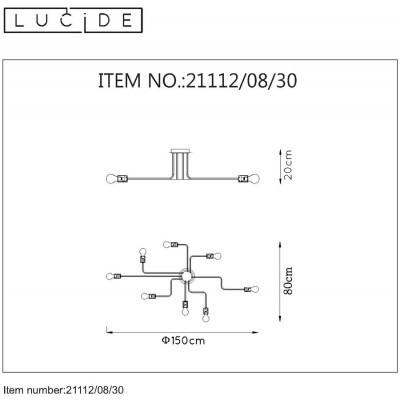LESTER - Plafon - E27 - Black 21112/08/30 Lucide