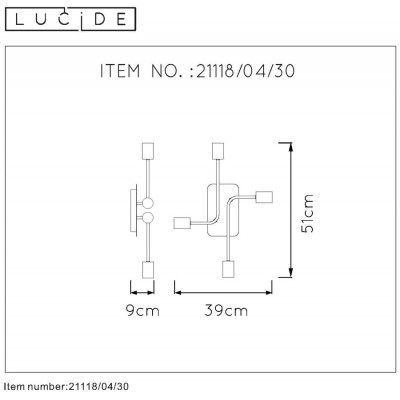 LESTER - Plafon - E27 - Black 21118/04/30 Lucide