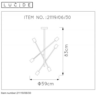 LESTER - Lampa wisząca - E27 - Black 21119/06/30 Lucide