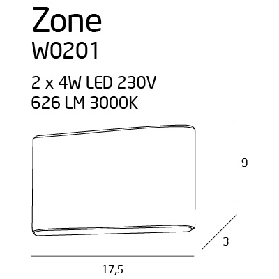 Kinkiet ZONE II W0201 IP44 MAXlight