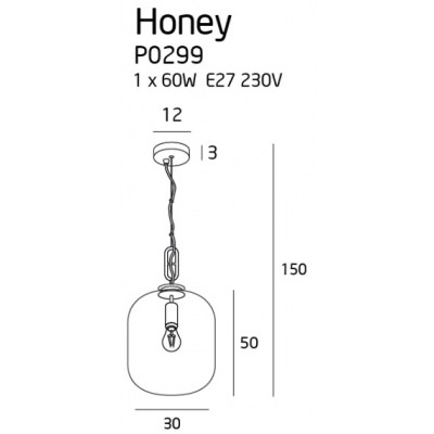 Honey Amber lampa wisząca P0299 MaxLight