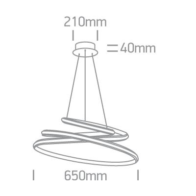 kinkiecik.pl Lampa wisząca LED Pendant Rings 63046A/B ONE LIGHT 65cm ONE LIGHT