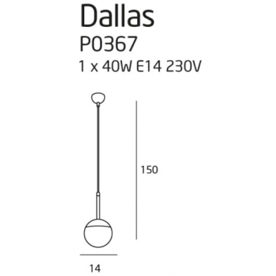 kinkiecik Dallas lampa wisząca czarna P0367 MaxLight