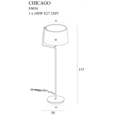 Lampa podłogowa CHICAGO F0036 black MAXlight