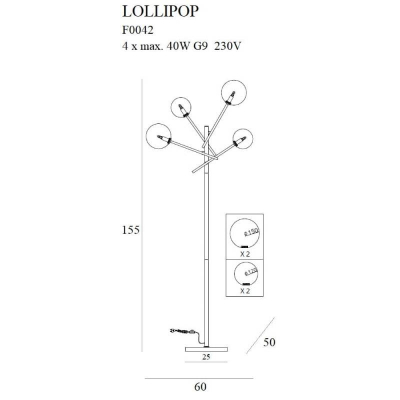 Lollipop lampa podłogowa F0042 MaxLight