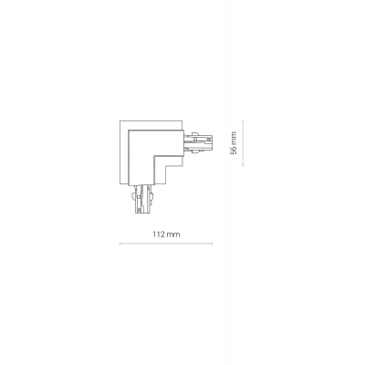 Łącznik kątowy wpuszczany lewy biały CTLS RECESSED POWER L CONNECTOR , LEFT ( L-L) WHITE 8684 Nowodvorski