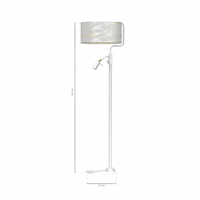 Lampa podłogowa SENSO White/Gold 1xE27 + 1x mini GU10 MLP7311 Milagro