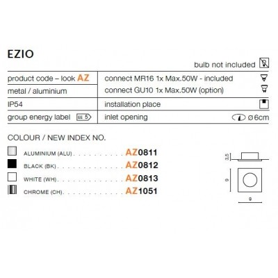 Lampa wpuszczana EZIO AZ0813 biały IP54 AZZARDO