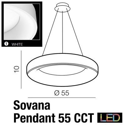 Lampa wisząca Sovana Pendant 55 CCT + Remote Control (white) AZ2727 AZZARDO
