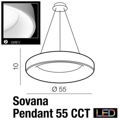Lampa wisząca Sovana Pendant 55 CCT + Remote control  (grey) AZ2729 AZZARDO
