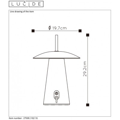 kinkiecik.pl Lampa stołowa LA DONNA Ø 19,7cm LED Dim.1x2W 2700K IP54 3 StepDim White 27500/02/31 Lucide