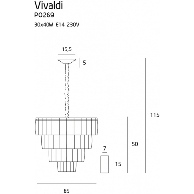 Vivaldi lampa wisząca P0269 MaxLight