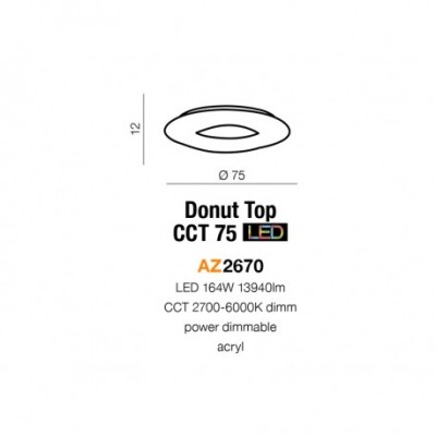 Plafon Donut Top 75 CCT AZ2670 AZZARDO