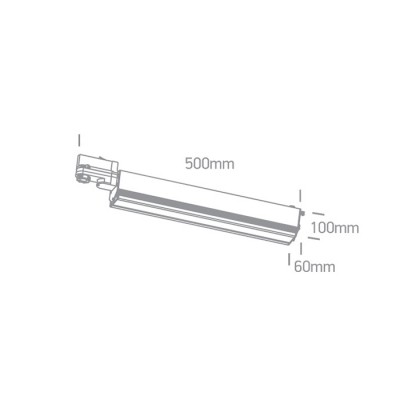 Reflektor Adjustable LED Linear Track Light 65026T/B/W ONE LIGHT 50cm