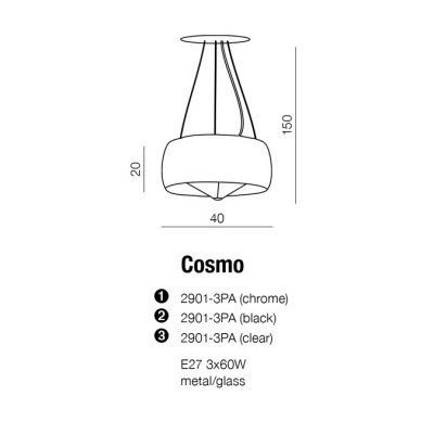 Lampa wisząca Cosmo AZ0846 Clear AZZARDO