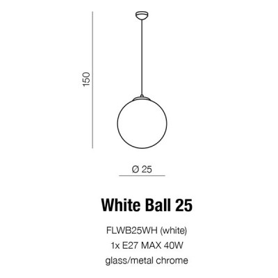 Lampa wisząca White Ball 25 AZ2515 AZZARDO