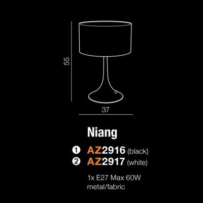 Lampa stołowa Niang (black) AZ2916 AZZARDO