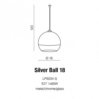 Lampa wisząca Silver Ball 18 AZ0731 AZZARDO