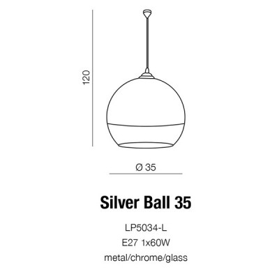 Lampa wisząca Silver Ball 35 AZ0732 AZZARDO