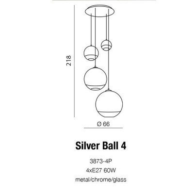Lampa wisząca Silver Ball 4 AZ2531 AZZARDO