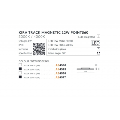 kinkiecik.pl Kira Track Magnetic 12W POINTS60 3000K (black) AZ4595 AZZARDO