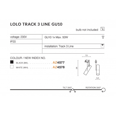 Lolo Track 3Line GU10 (black) AZ4577 AZZARDO