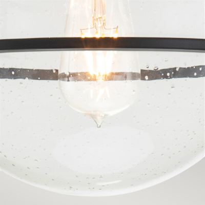 Plafon Somerset – 1 źródło światła – Przezroczyste szkło – Czarny QN-SOMERSET-F-C-BK Elstead Lighting