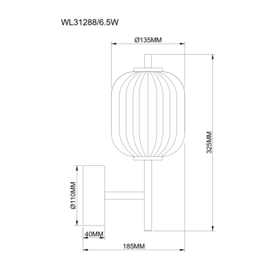 Kinkiet AKARI WL31288/6.5W ZUMA LINE