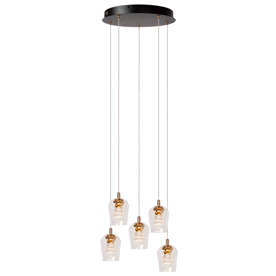 BERLIANE Lampa wisząca Ø 34 cm LED Dim. 5x4W 2700K Transparant 00430/21/60 Lucide - zdjęcie produktu