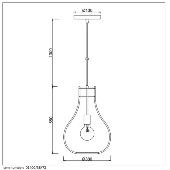 BODO Lampa wisząca Ø 38 cm E27 Light wood 01400/38/72 Lucide - zdjęcie dodatkowe 2