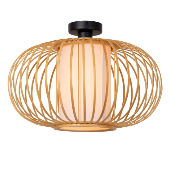 THULINE - Plafon - Ø 45 cm - 1xE27 - Light Wood Look - Essential 05157/45/72 LUCIDE