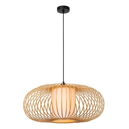 THULINE - Lampa wisząca - Ø 60 cm- 1xE27 - Light Wood Look - Essential 05457/60/72 LUCIDE