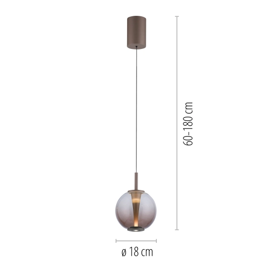Lampa wisząca Pure Infinity Brązowa 2220-97 Paul Neuhaus - zdjęcie dodatkowe 6