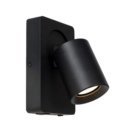 Kinkiet NIGEL LED GU10 1x5W 3000K With USB charging point czarny 09929/06/30 Lucide - zdjęcie produktu
