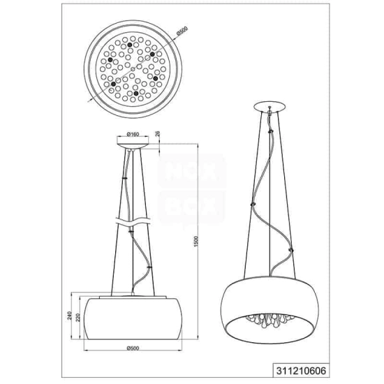 Lampa wisząca VAPORE – 311210606 TRIO