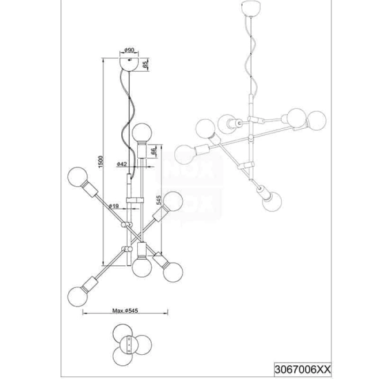 Lampa wisząca CROSS – 306700632 TRIO