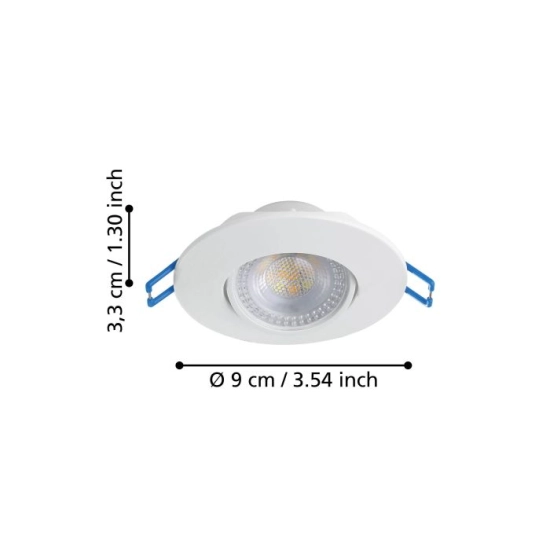 GEDREZ Oprawa do zabudowy zestaw 3XLED-CCT Ø90 Biały 300184 EGLO