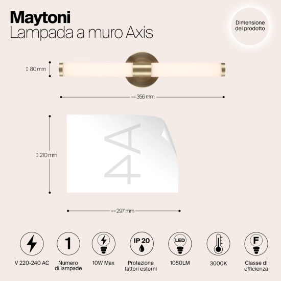 Kinkiet Wall Lamp Axis MOD106WL-L10G3K Maytoni - zdjęcie dodatkowe 4