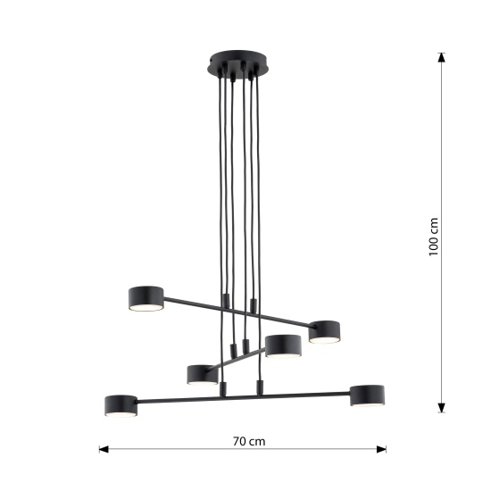 Lampa wisząca MODUS 6 BLACK 1339/6 EMIBIG Lighting