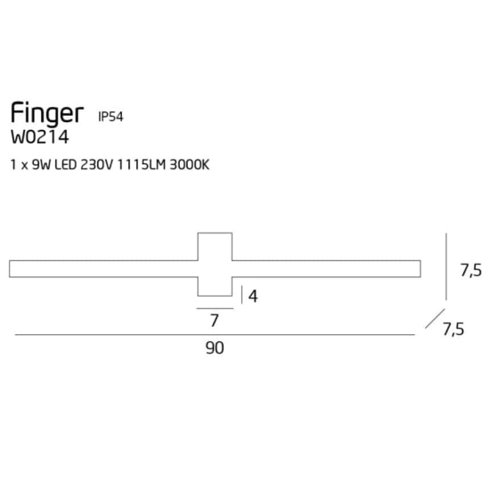 Finger W0214 kinkiet biały IP54 MaxLight - zdjęcie dodatkowe 1