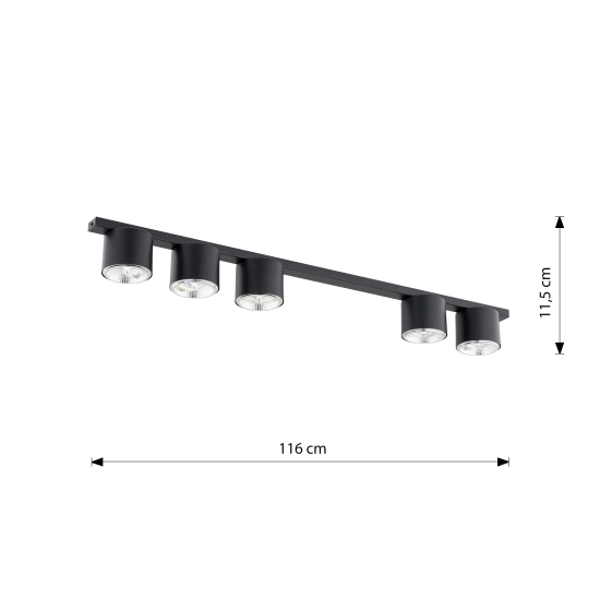 Lampa sufitowa NANO 5 BLACK 1310/5 EMIBIG Lighting