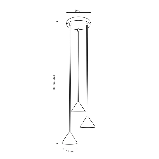 Lampa wisząca ELIT 3 PREMIUM BLACK 1330/3PREM EMIBIG Lighting