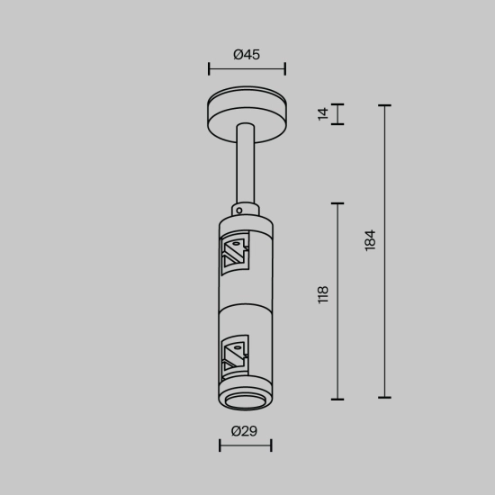 Mocowanie sufitowe podwójne Short 78 mm Flarity TRA156C-D1-BS Maytoni - zdjęcie dodatkowe 3