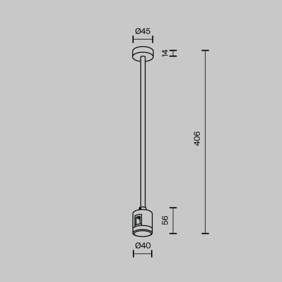 Mocowanie sufitowe Medium 360 mm z prostym złączem zasilającym Flarity TRA158C-IPCL1-BS Maytoni - zdjęcie dodatkowe 3