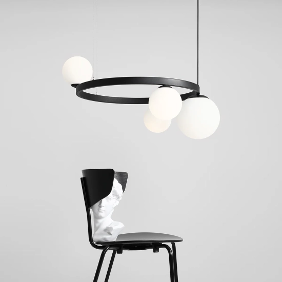 LAMPA WISZĄCA GARDA 4 RING CZARNY 1099L1_R ALDEX - zdjęcie dodatkowe 1