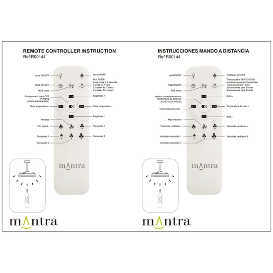 Wentylator sufitowy LED Mantra Rafaga 8728A - zdjęcie dodatkowe 4
