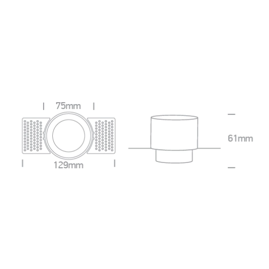 Oprawa podtynkowa WHITE TRIMLESS GU10 10W DARK LIGHT 10105YTR/W ONE LIGHT