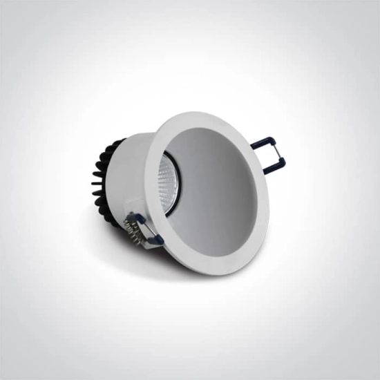 Kinkiecik.pl Komi 10108A/W/W biały asymyczny wpust COB LED 3000K 8W dark light; nieściemnialny zasilacz LED w zestawie ONE LIGHT
